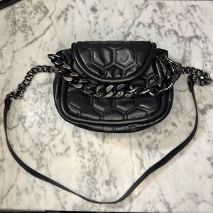 ZARA Black Quilted Mini Chain Crossbody